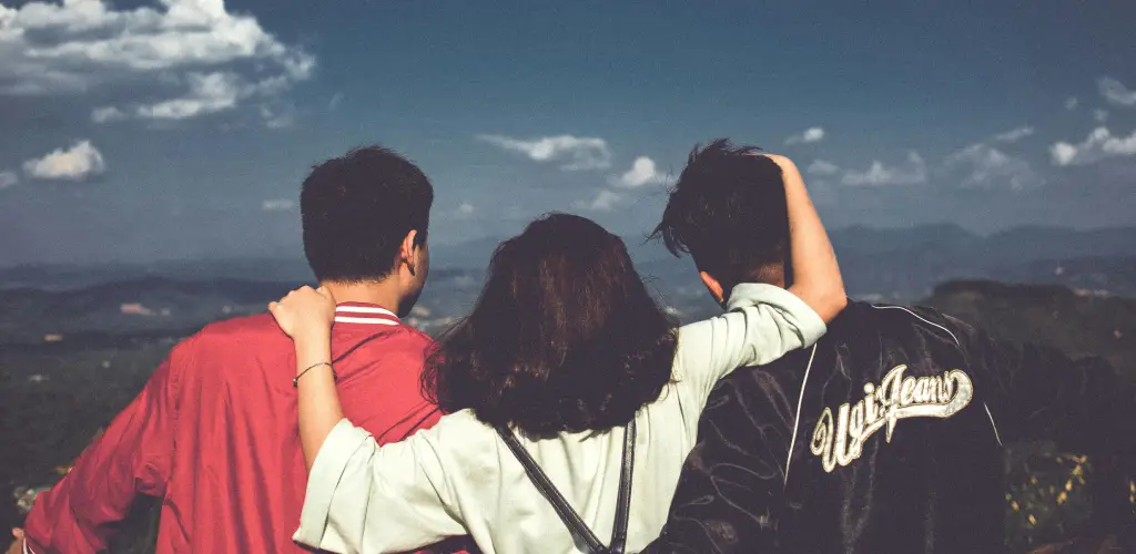 People sharing outdoor experience - Example of friends together building connections